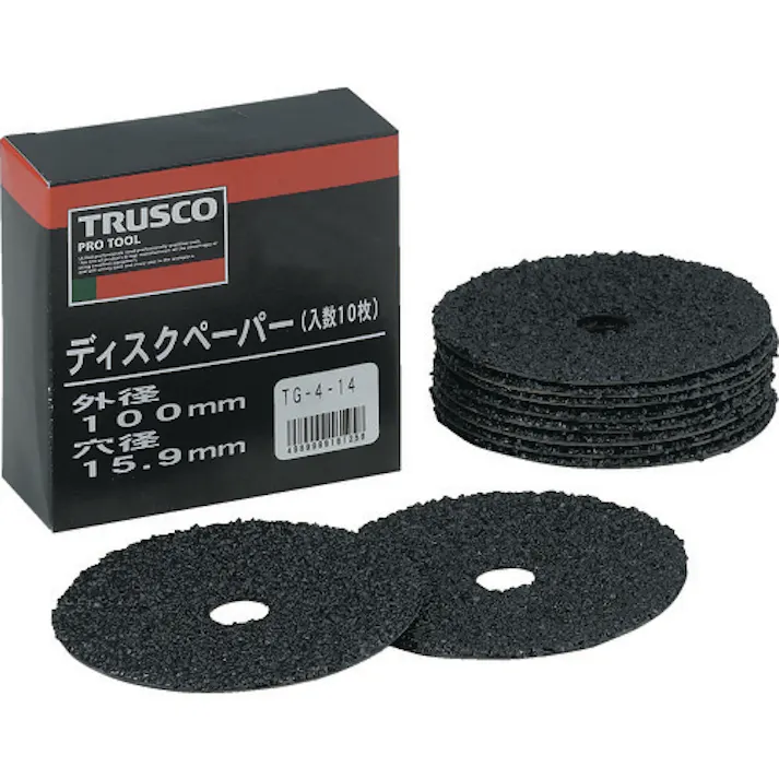 【CAINZ-DASH】トラスコ中山 ディスクペーパー4型 Φ100X15.9 #14 (10枚入) TG4-14【別送品】