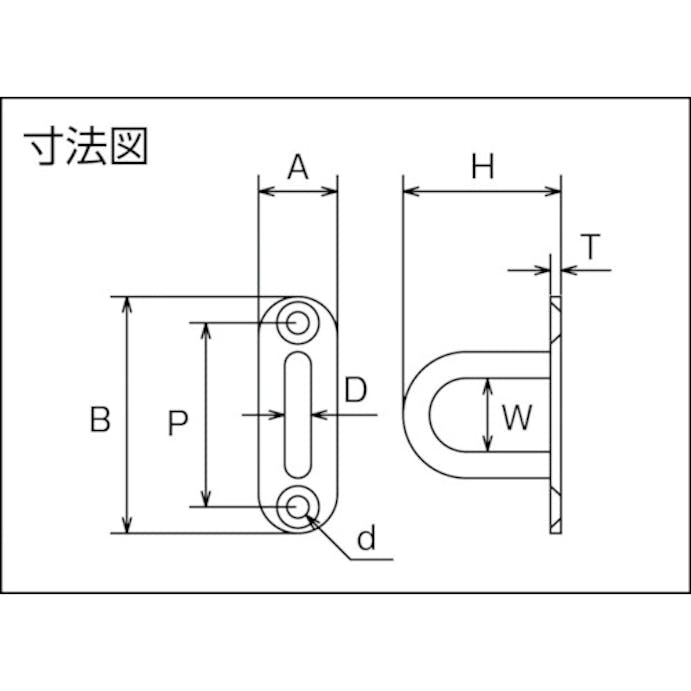 【CAINZ-DASH】トラスコ中山 アイプレート　パッドアイロング　ステンレス　６ｍｍ　（１個＝１袋） TPD-6H【別送品】