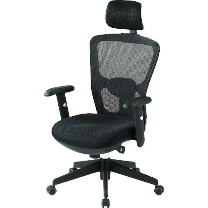 【CAINZ-DASH】トラスコ中山 オフィスチェアMC-5A 背面メッシュタイプ肘付 MC-5A【別送品】