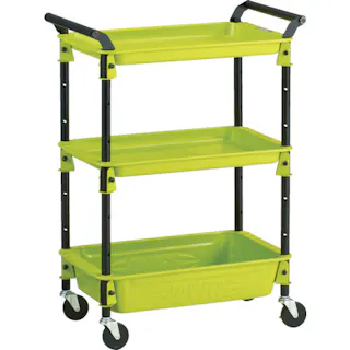 【CAINZ-DASH】トラスコ中山 ツールワゴンロイヤル654×361×887深1浅2 黄緑 TWR-221-GR【別送品】