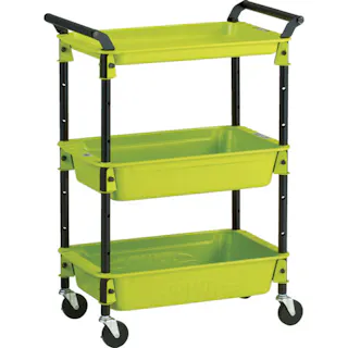 【CAINZ-DASH】トラスコ中山 ツールワゴンロイヤル654×361×887深2浅1 黄緑 TWR-2-GR【別送品】