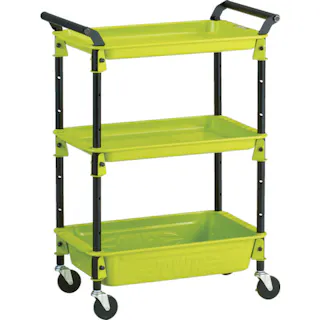 【CAINZ-DASH】トラスコ中山 ツールワゴンロイヤル586×320×833深1浅2 黄緑 TWR-421-GR【別送品】