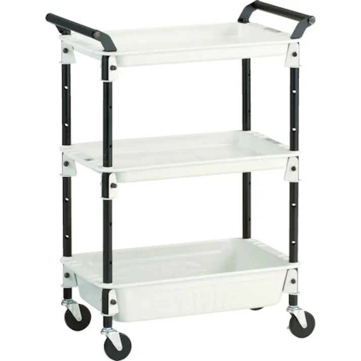 【CAINZ-DASH】トラスコ中山 ツールワゴンロイヤル586×320×833深1浅2 ホワイト TWR-421-W【別送品】