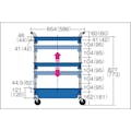 【CAINZ-DASH】トラスコ中山 ツールワゴンロイヤル５８６×３２０×８３３深１浅２　ホワイト TWR-421-W【別送品】