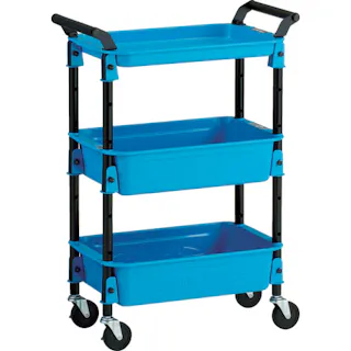 【CAINZ-DASH】トラスコ中山 ツールワゴンロイヤル586×320×833深2浅1 スカイ TWR-4-SB【別送品】