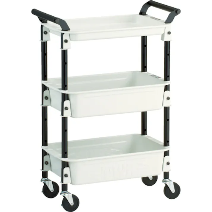 【CAINZ-DASH】トラスコ中山 ツールワゴンロイヤル586×320×833深2浅1 ホワイト TWR-4-W【別送品】