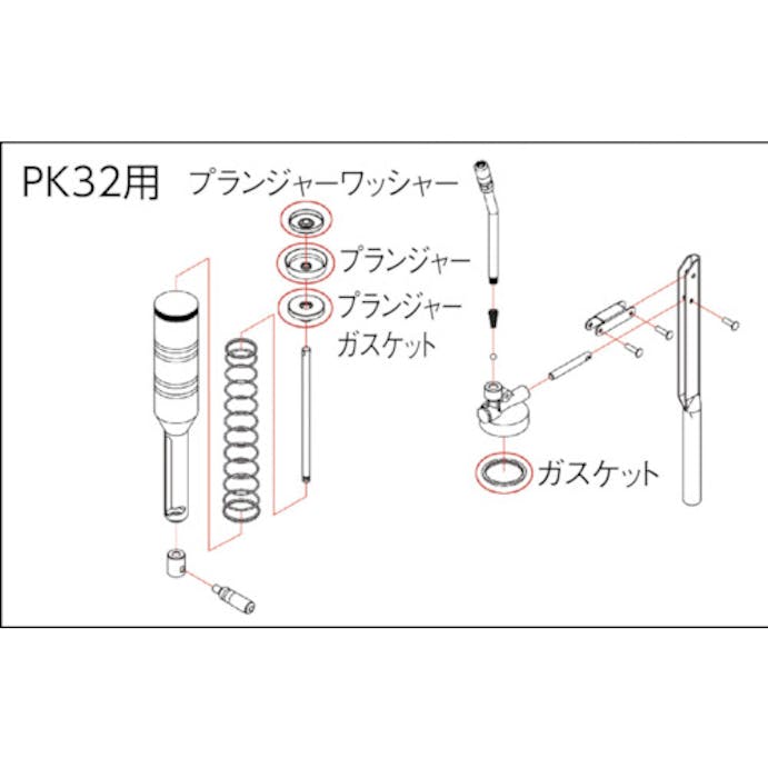 【CAINZ-DASH】トラスコ中山 高圧グリスガンＰＫ－３２用　プランジャーワッシャー PK32005【別送品】