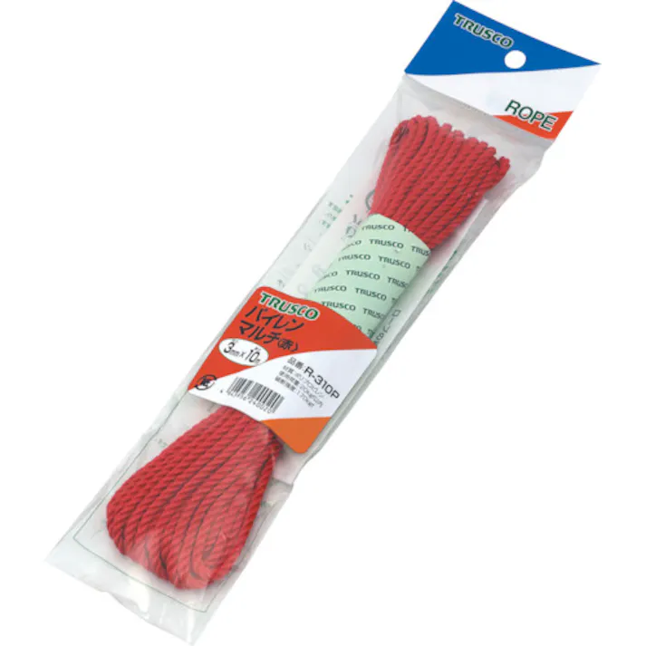 【CAINZ-DASH】トラスコ中山 パイレンカラーロープ 3つ打 線径3mmX長さ10m R-310P【別送品】