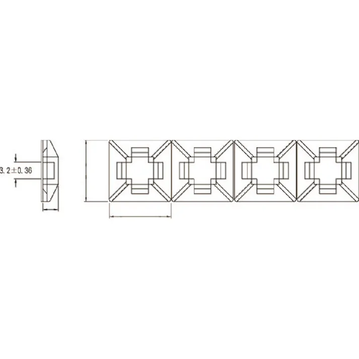 【CAINZ-DASH】トラスコ中山 結束バンド固定具(粘着シート付)幅3.2 4連結(25個) 単体1 THC-100-S4【別送品】
