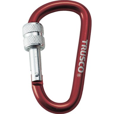 【CAINZ-DASH】トラスコ中山 ネジロック付カラビナ　線径８ｍｍｘ７９ｍｍ　レッド【別送品】