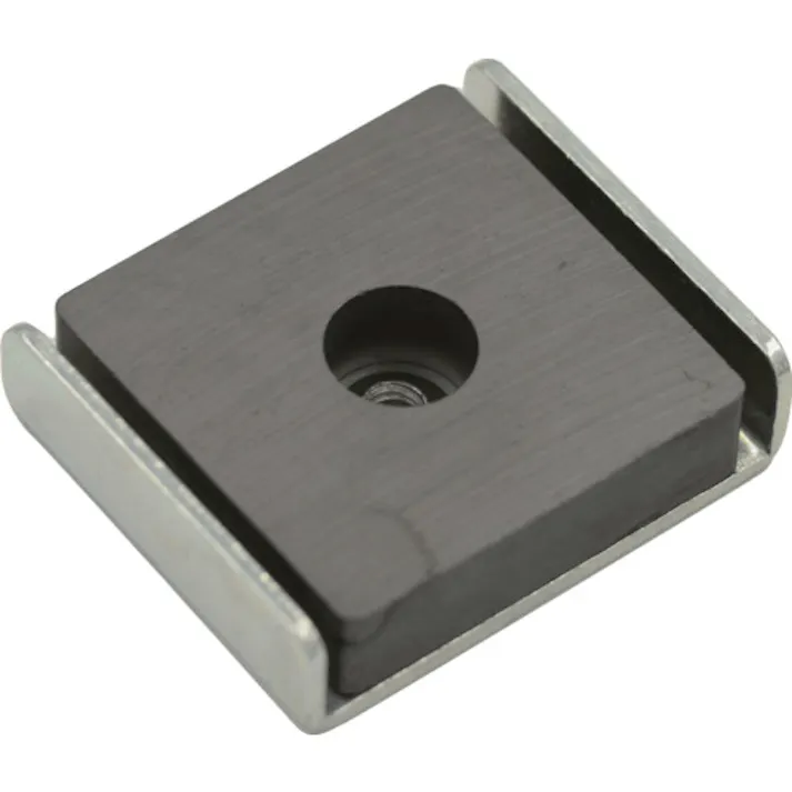 【CAINZ-DASH】トラスコ中山 キャップ付フェライト磁石 角形穴あり 49mmX41mmX12.8mm 1個入 TFC49KA-1P【別送品】