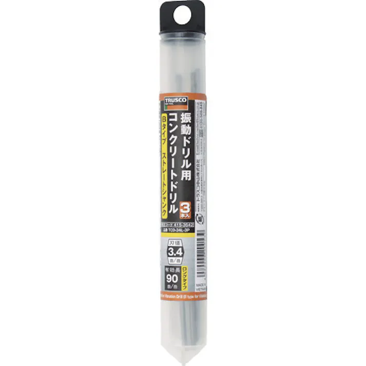 【CAINZ-DASH】トラスコ中山 振動ドリル用コンクリートドリルロング 3.4m 3本組 TCD-34L-3P【別送品】
