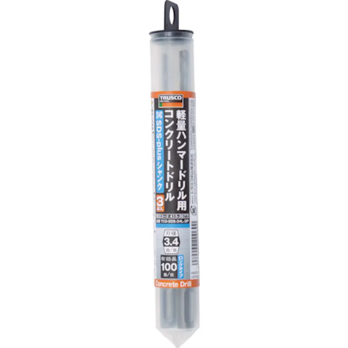 【CAINZ-DASH】トラスコ中山 軽量ハンマードリル用コンクリートドリルロングセット(SDSplusシャンク) 4.3mm TCD-SDS-43L-3P【別送品】