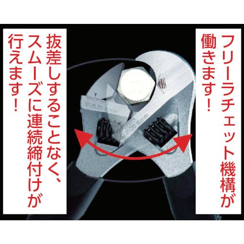 CAINZ-DASH】トラスコ中山 ラチェット式モンキーレンチ（口開30mm