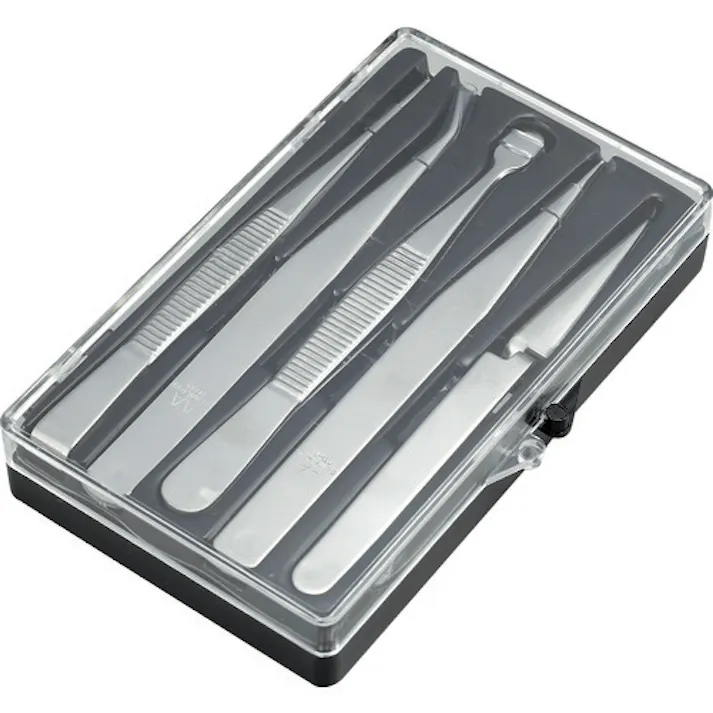 【CAINZ-DASH】トラスコ中山 ステンレス製ピンセット 5本組セット TSP-91【別送品】