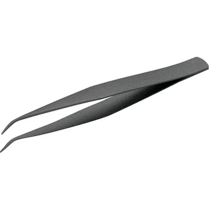 【CAINZ-DASH】トラスコ中山 ステンレス製ピンセット 非粘着加工タイプ 125mm 曲爪 TSP-43【別送品】