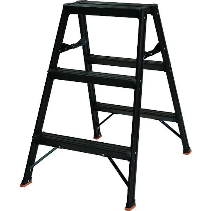 【CAINZ-DASH】トラスコ中山 アルミ製踏台 3段 高強度型 黒 TSAF-3-BK【別送品】