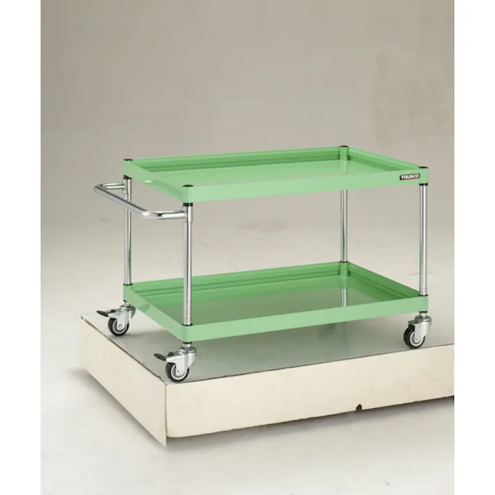 【CAINZ-DASH】トラスコ中山 ツールワゴン ファルコンワゴン 900×600 ウレタン車輪 ヤンググリーン FAW-692U-YG【別送品】