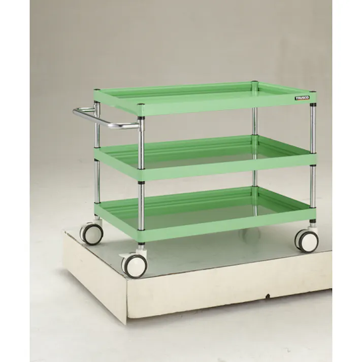 【CAINZ-DASH】トラスコ中山 ツールワゴン ファルコンワゴン 900×600 ウレタン双輪車 ヤンググリーン FAW-793D-YG【別送品】