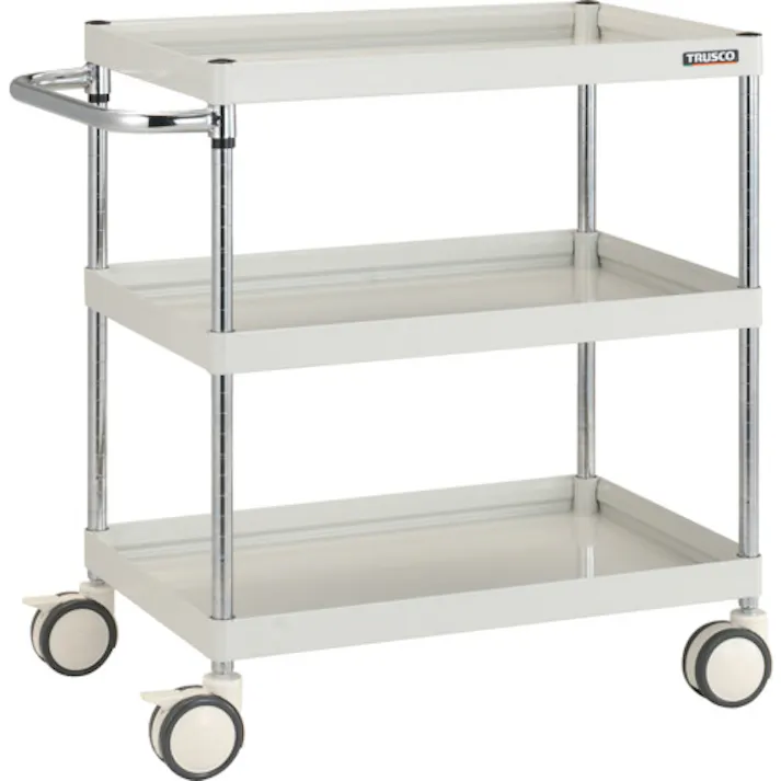 【CAINZ-DASH】トラスコ中山 ツールワゴン ファルコンワゴン 900×600 ウレタン双輪車 ホワイト FAW-993D-W【別送品】