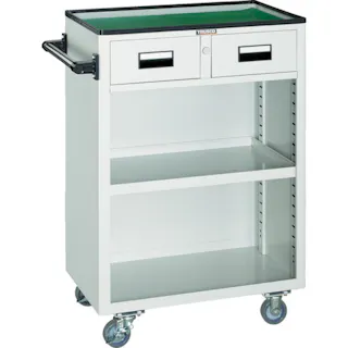 【CAINZ-DASH】トラスコ中山 ツールワゴン 600X400XH880 引出・幕板付 ホワイト NTS-403N-W【別送品】