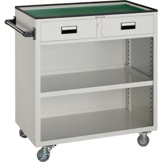 【CAINZ-DASH】トラスコ中山 ツールワゴン 800X500XH880 引出・幕板付 ホワイト NTS-404N-W【別送品】