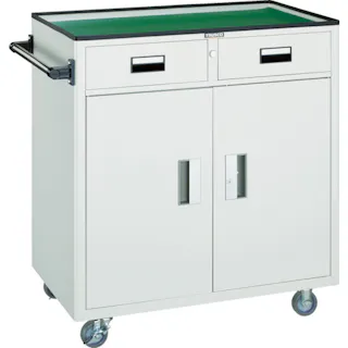 【CAINZ-DASH】トラスコ中山 ツールワゴン 800X500XH880 引出・扉付 ホワイト NTS-504N-W【別送品】