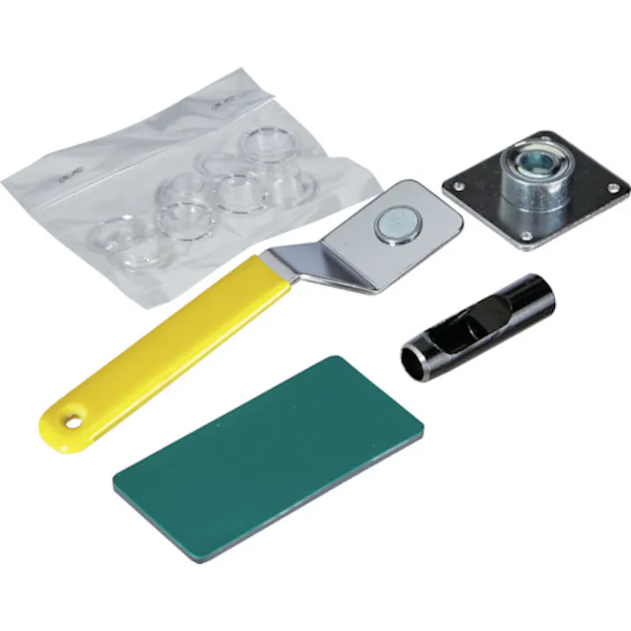 【CAINZ-DASH】トラスコ中山 両面ハトメパンチセット プラスチック専用 12mm(ハトメパンチ本体(コマ一体型)・ポリカハトメ・ポンチ・下敷き付) THP-JH12【別送品】