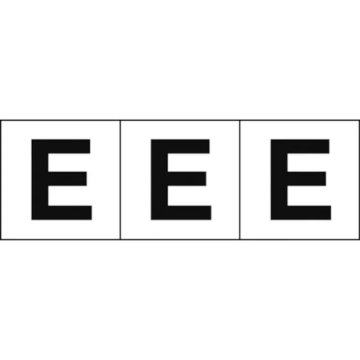 【CAINZ-DASH】トラスコ中山 アルファベットステッカー 30×30 「E」 白地/黒文字 3枚入 TSN-30-E【別送品】