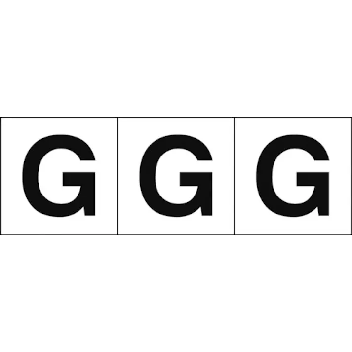 【CAINZ-DASH】トラスコ中山 アルファベットステッカー 30×30 「G」 白地/黒文字 3枚入 TSN-30-G【別送品】