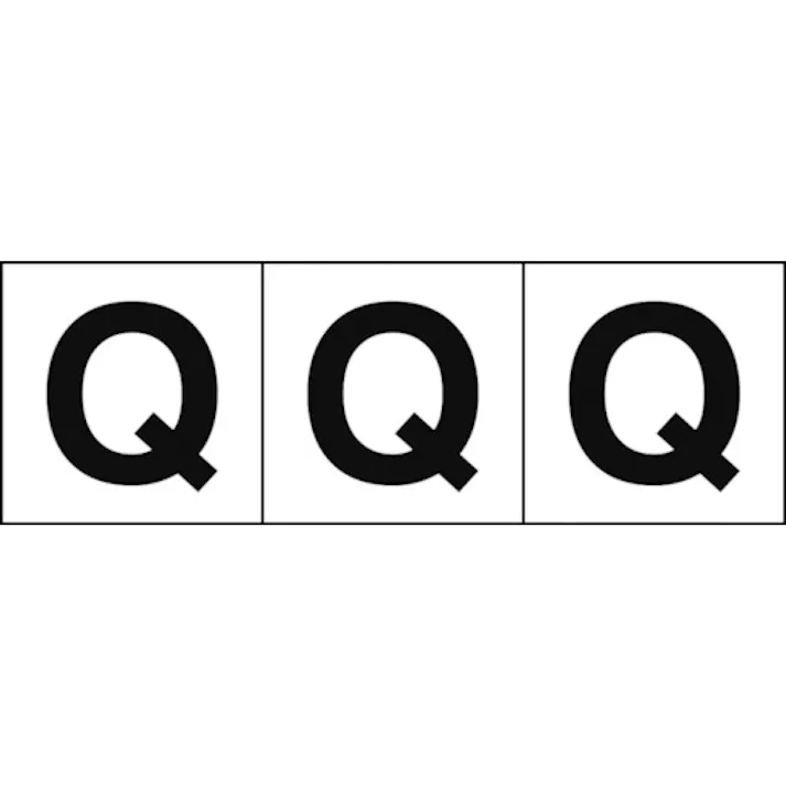【CAINZ-DASH】トラスコ中山 アルファベットステッカー 30×30 「Q」 白地/黒文字3枚入 TSN-30-Q【別送品】