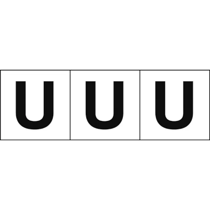 【CAINZ-DASH】トラスコ中山 アルファベットステッカー 30×30 「U」 白地/黒文字 3枚入 TSN-30-U【別送品】