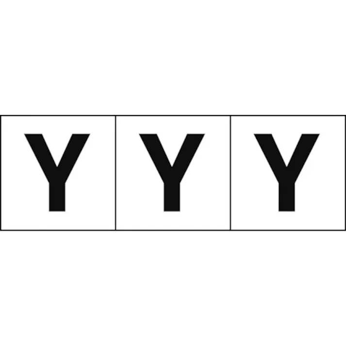 【CAINZ-DASH】トラスコ中山 アルファベットステッカー 30×30 「Y」 白地/黒文字 3枚入 TSN-30-Y【別送品】