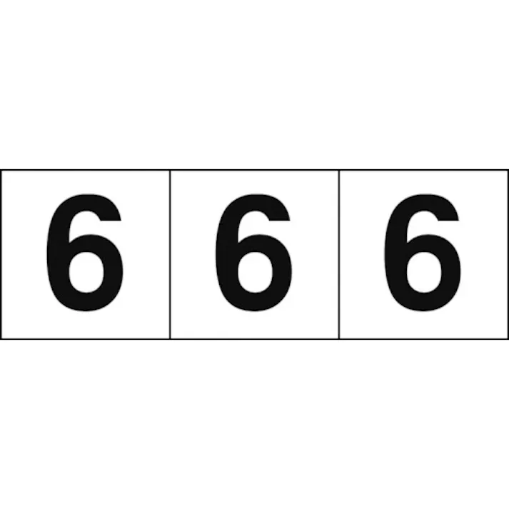 【CAINZ-DASH】トラスコ中山 数字ステッカー 50×50 「6」 白地/黒文字 3枚入 TSN-50-6【別送品】