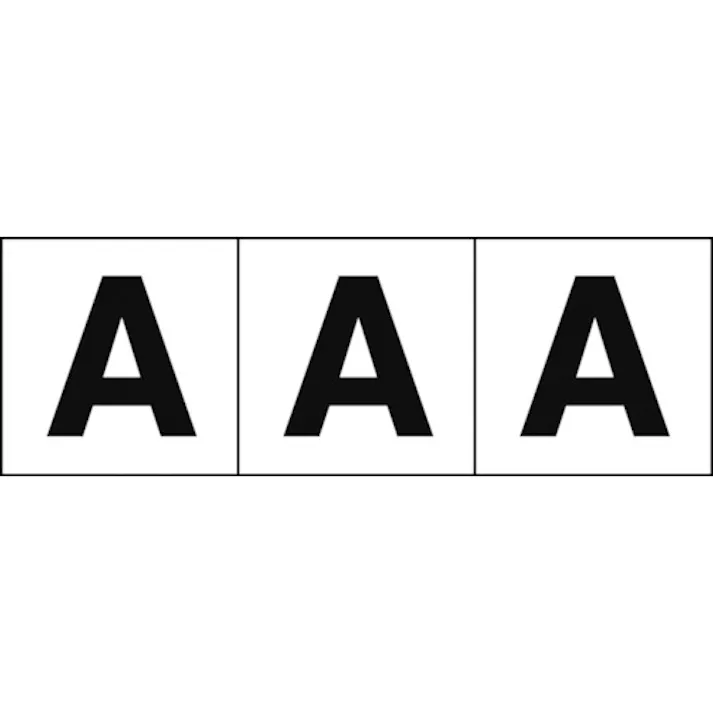 【CAINZ-DASH】トラスコ中山 アルファベットステッカー 50×50 「A」 白地/黒文字 3枚入 TSN-50-A【別送品】