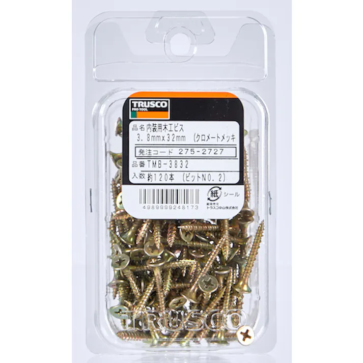 【CAINZ-DASH】トラスコ中山 内装用木工ビス クロメート M3.8×32 120本入 TMB-3832【別送品】