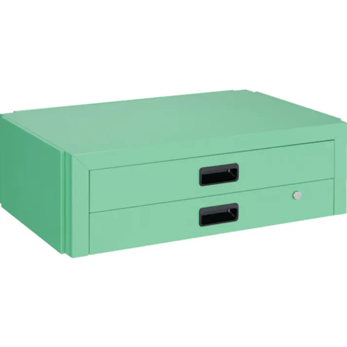 【CAINZ-DASH】トラスコ中山 ツールワゴン ドルフィン用引出 2段 750X500 ヤンググリーン DLWS-75X-YG【別送品】