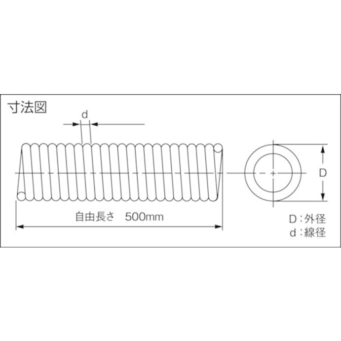 【CAINZ-DASH】トラスコ中山 密着長巻コイルばね　５００ｍｍＤ１２×ｄ０．６ TLS-1206【別送品】