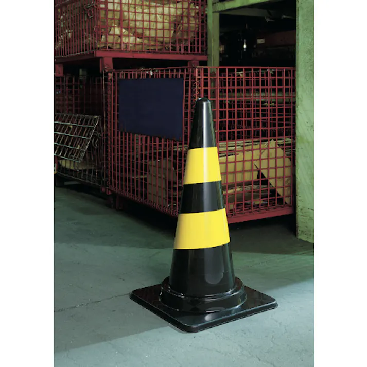 【CAINZ-DASH】トラスコ中山 トラコーン 幅380mmX高さ700mm ブラック/イエロー TCC-YB【別送品】