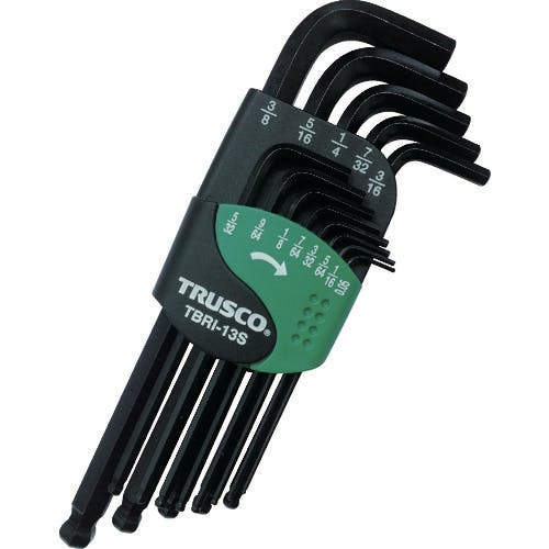 トラスコ中山 ボールポイント六角棒レンチセット 13本組(インチタイプ) TBRI-13S ボールポイント六角棒レンチ(インチサイズ)セット トラスコ中山 ボールポイント六角棒レンチセット 13本組(インチタイプ) TBRI-13S ボールポイント六角棒レンチ(インチサイズ)セット