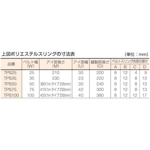 CAINZ-DASH】トラスコ中山 ポリエステルスリング ＪＩＳ３級 両端アイ