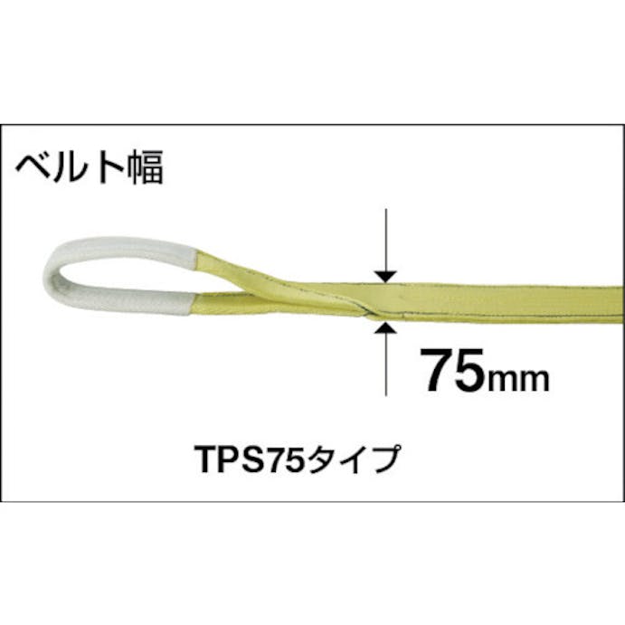 【CAINZ-DASH】トラスコ中山 ポリエステルスリング　ＪＩＳ３等級　両端アイ形　７５ｍｍＸ２．０ｍ TPS75-20【別送品】