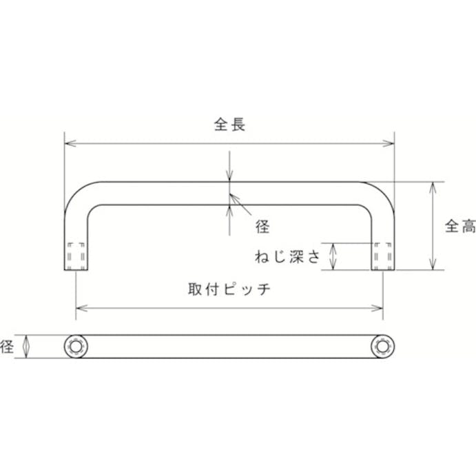 【CAINZ-DASH】トラスコ中山 引き取手　ステンレス製　めねじ　Φ６ＸＬ６６ＸＨ２３（１個＝１袋） TTO-6-60A【別送品】