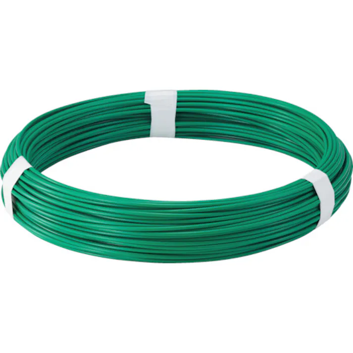 【CAINZ-DASH】トラスコ中山 カラー針金 ビニール被覆タイプ グリーン #16 線径1.6mm 1kg TCW-16GN【別送品】