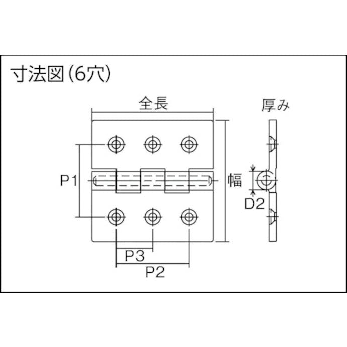 【CAINZ-DASH】トラスコ中山 ステンレス重量平型蝶番　全長６５ｍｍ　（１個＝１袋） TLS-65F【別送品】