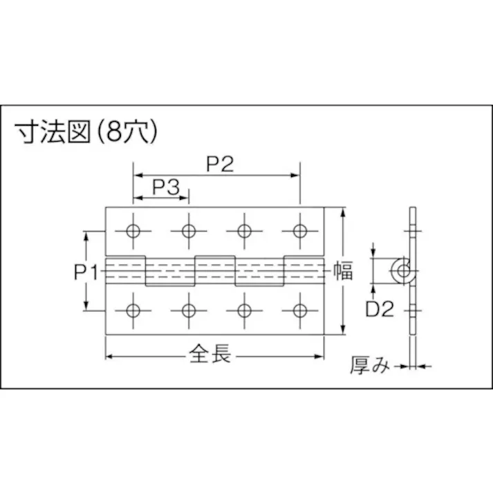 【CAINZ-DASH】トラスコ中山 ステンレス平型蝶番 全長90mm (1個=1袋) TLS-90B【別送品】