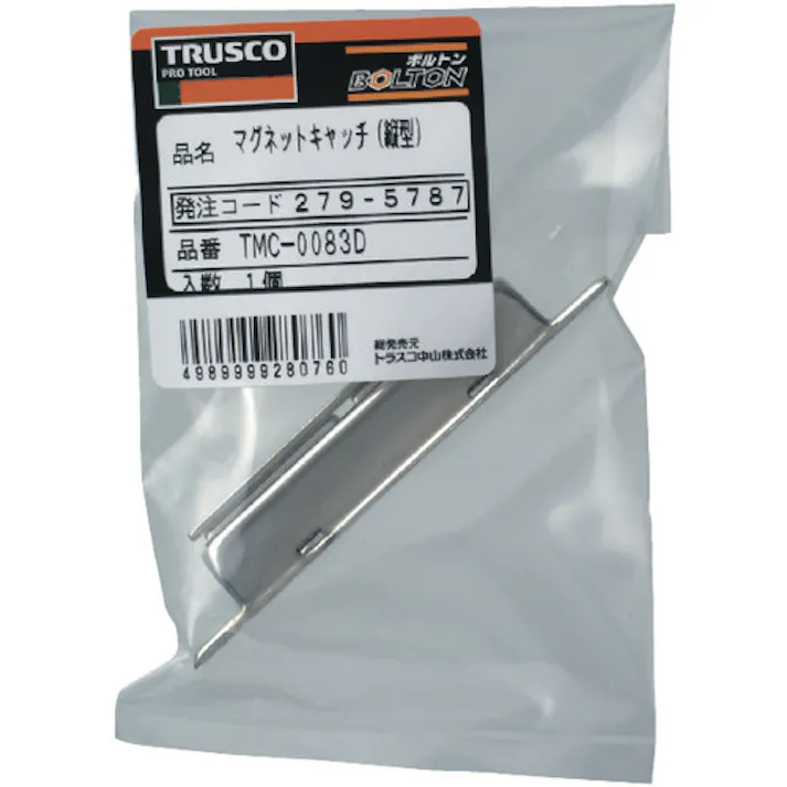 【CAINZ-DASH】トラスコ中山 マグネットキャッチ アルミ製・縦型 80mm (1個=1PK) TMC-0083D【別送品】