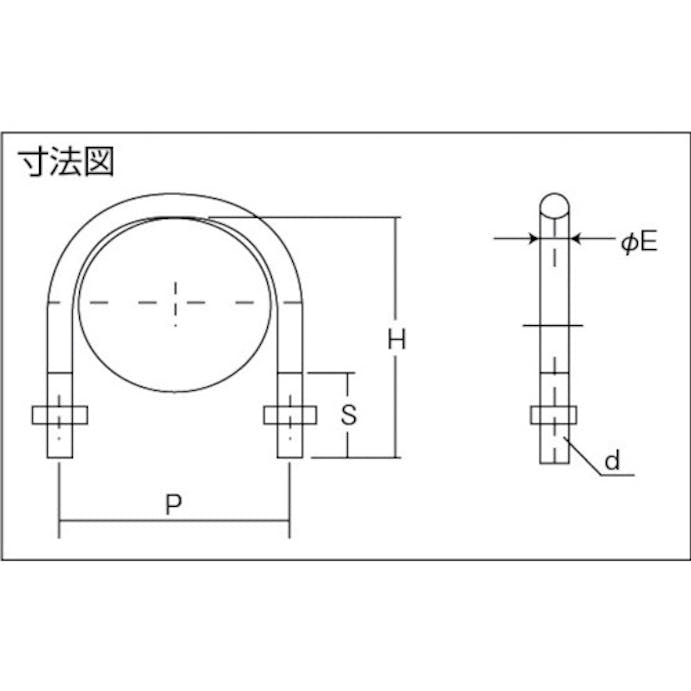 【CAINZ-DASH】トラスコ中山 ＰＣ管用Ｕボルト　クロメート　呼び径２０Ａ　ねじ径Ｗ３／８ TPCU-BT20A【別送品】