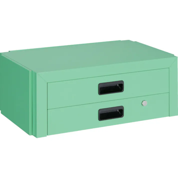 【CAINZ-DASH】トラスコ中山 ツールワゴン ドルフィン用引出 2段 600X400 ヤンググリーン DLWS-64X-YG【別送品】