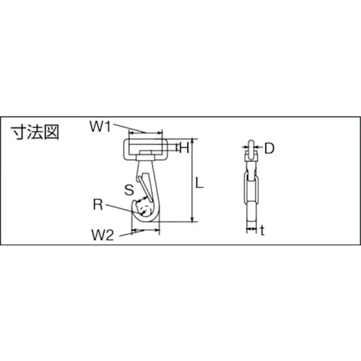 【CAINZ-DASH】トラスコ中山 スイベルベルトフック ステンレス製 25mm (1個=1袋) TSV-1【別送品】